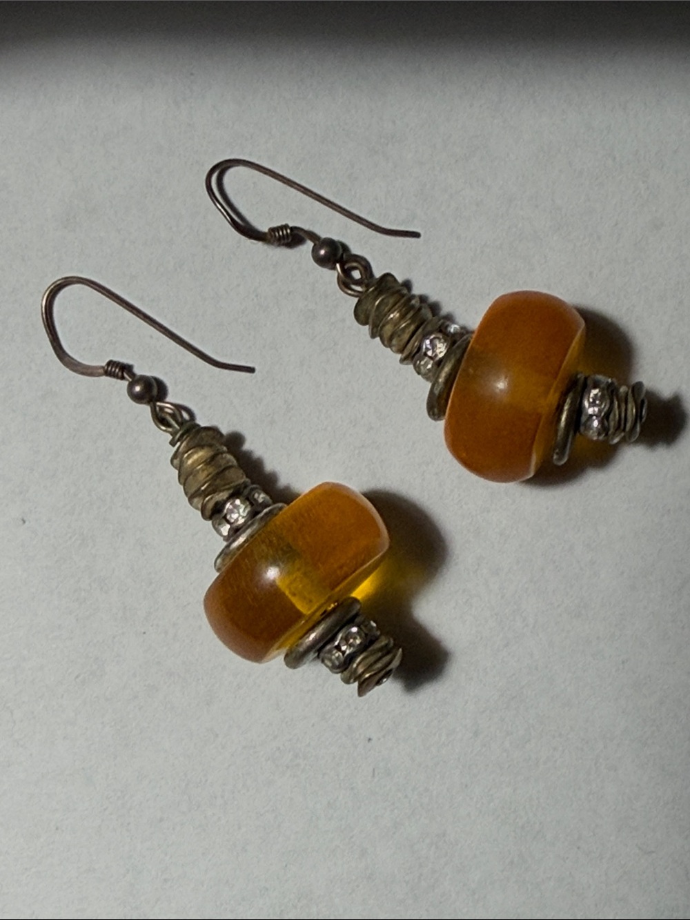 Amber Glass Bead Drop Earrings - Women Jewelry